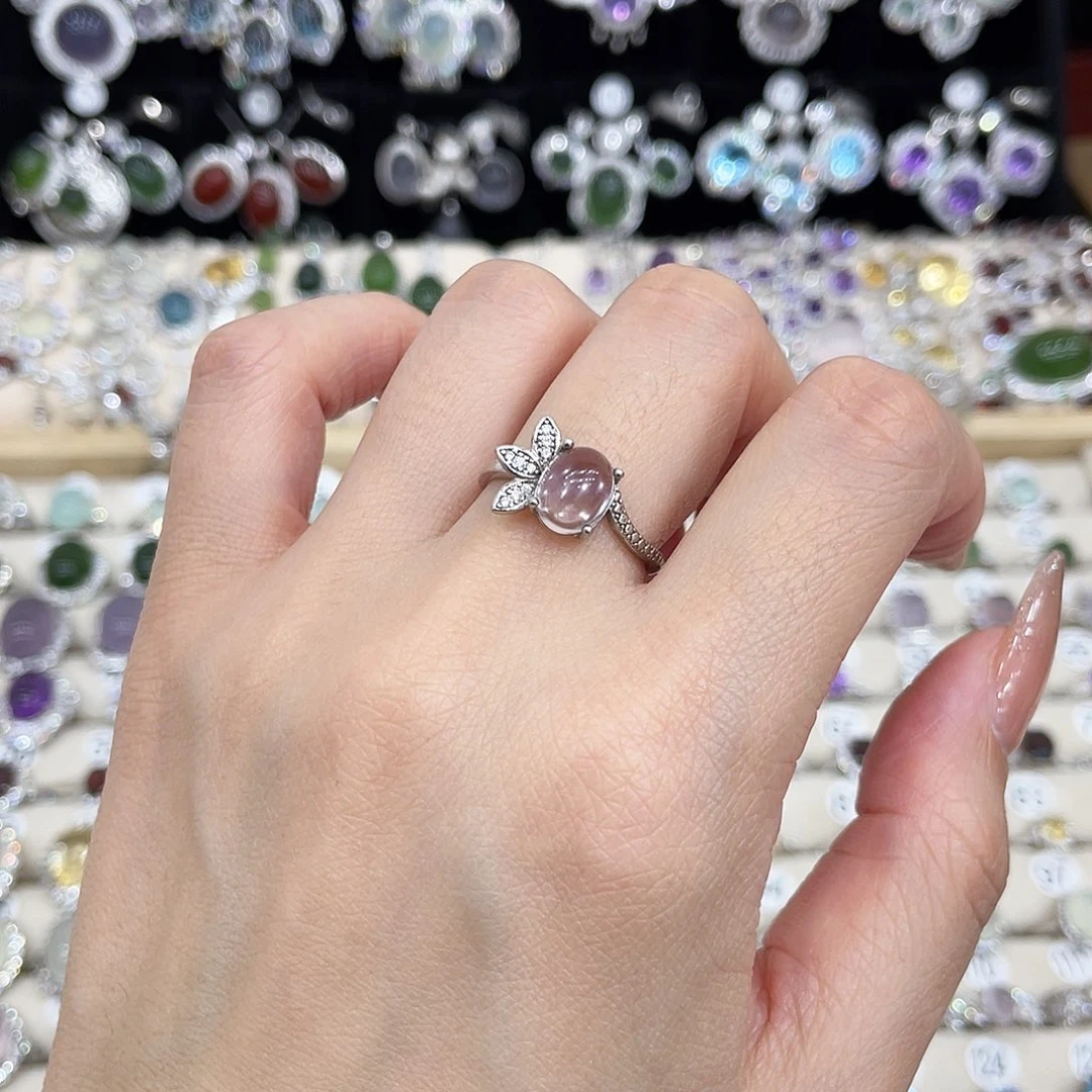 银S925镶嵌芙蓉石戒指