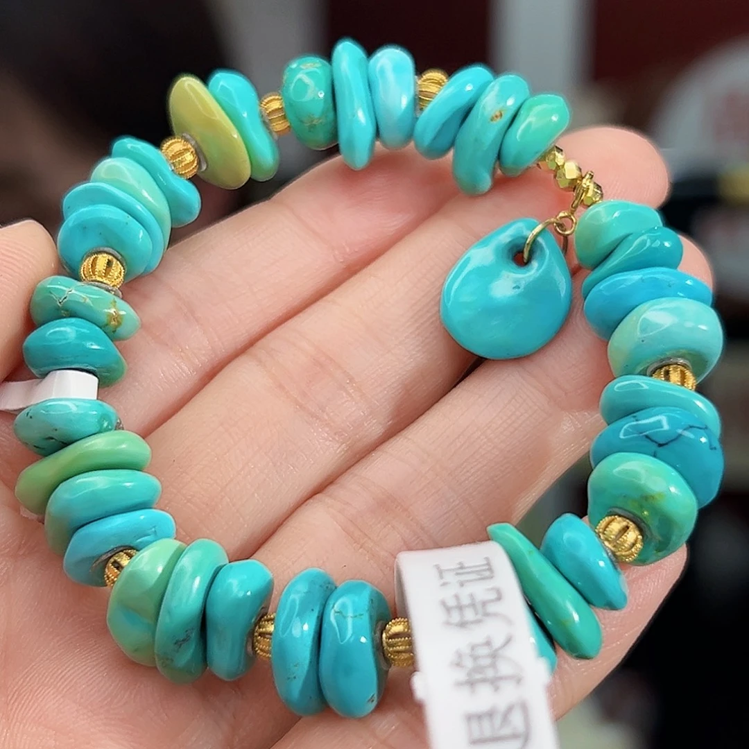 绿松石18K金镶嵌珠宝奇石