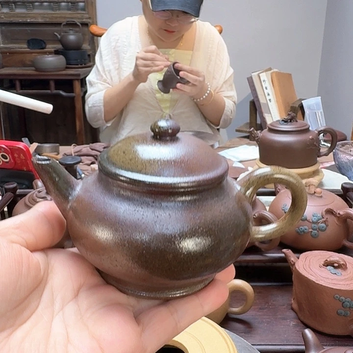 茶壶紫泥半手工制作柴烧水平