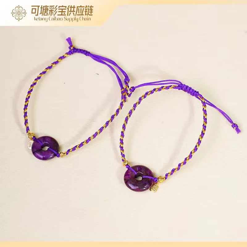 南非舒俱来 S925 果酱红 舒俱来平安扣手绳/多样性发一