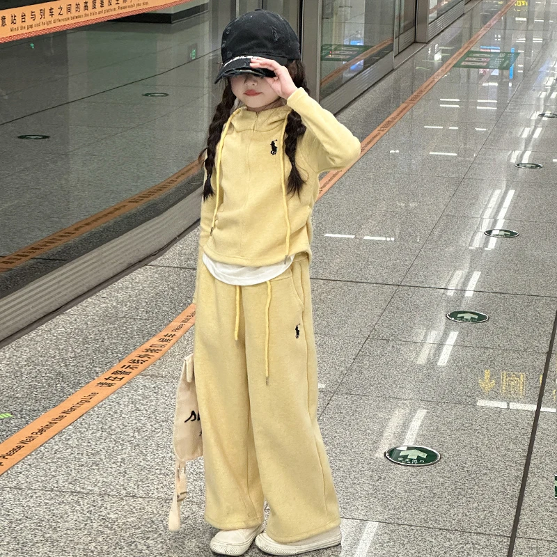 女童套装春秋款2025新款小女孩洋气春季卫衣两件套女大童时尚春装