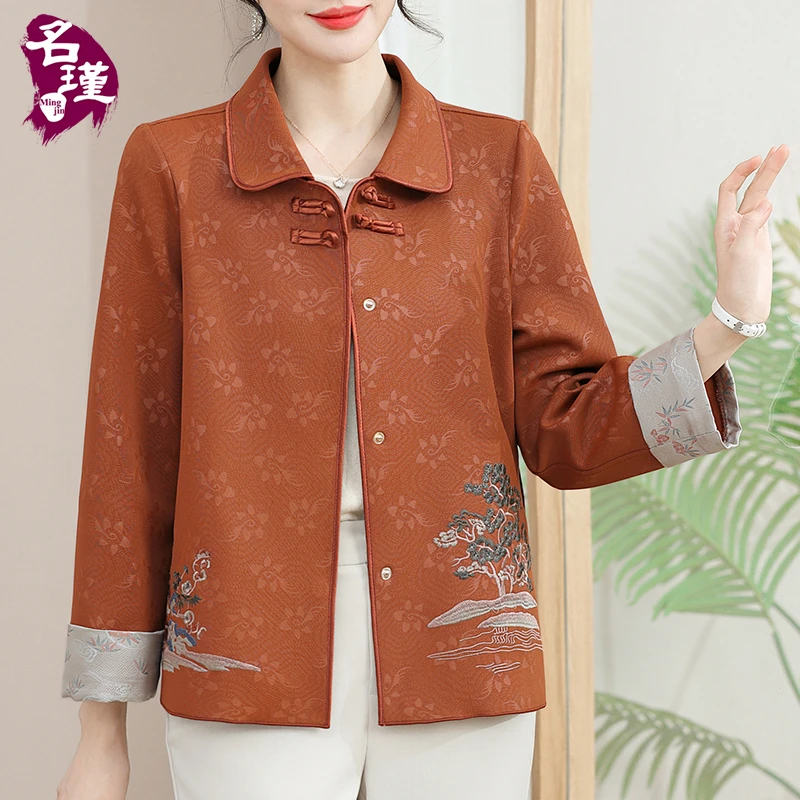 偏大宽松码妈妈装2025年春装新款外套气质中老年女上衣洋气aa5858