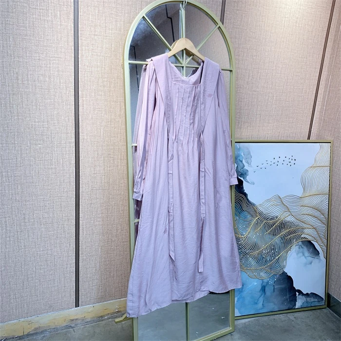 Z437粉色孕妇裙子M90-130L140