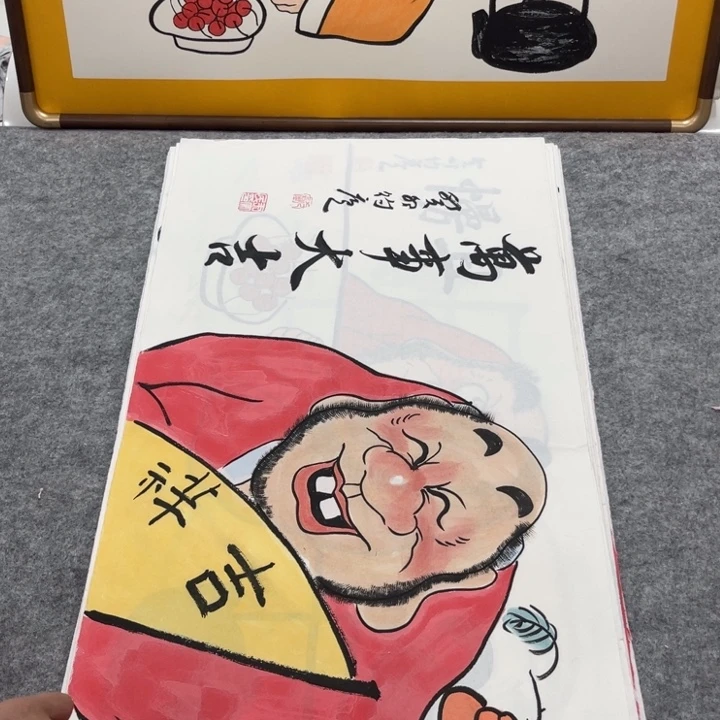 国画手绘禅意画一物一拍