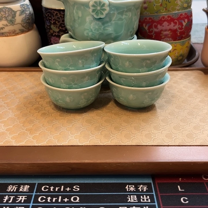 瓷片青瓷套装8件套装微瑕