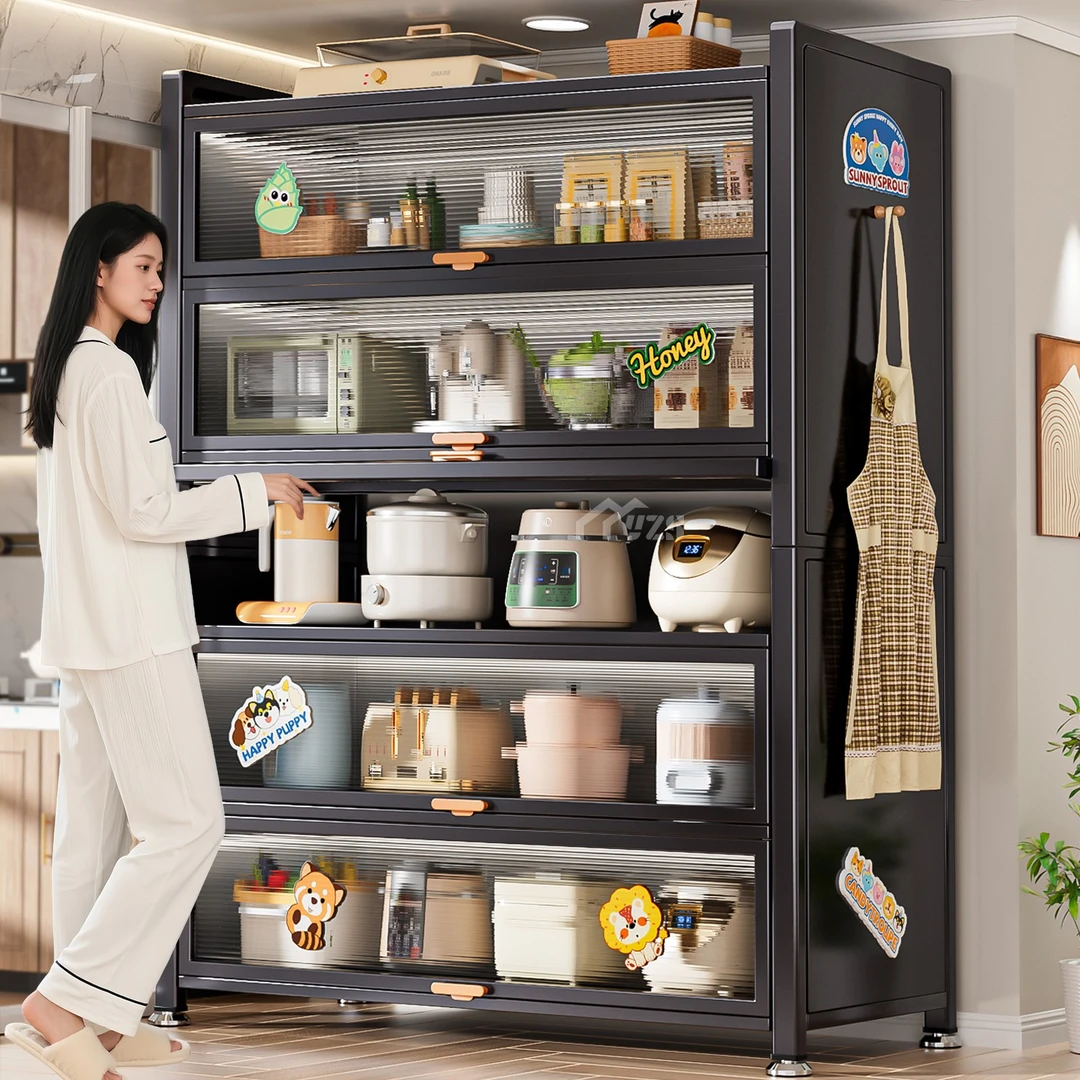 大容量铁皮柜家用钢制儿童书架客厅收纳展示柜落地多层储物架