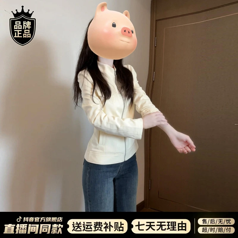 美式复古立领短款外套女2025新款早秋穿搭气质开衫修身百搭上衣