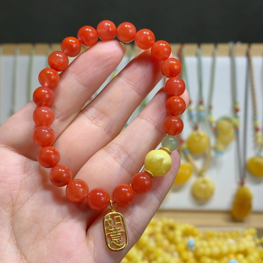 大***耶手链未镶嵌南红玛瑙7.8mm特价