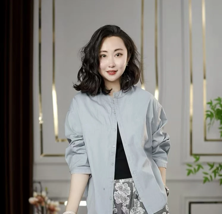 【焱森】新款时尚洋气休闲舒适百搭减龄上衣
