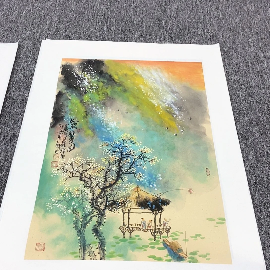 国画吕桂辉四尺三开精品佳作