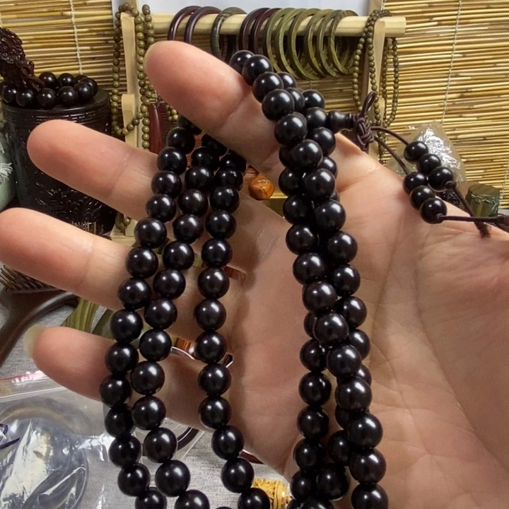 小***宝东非黑黄檀（紫光檀）0.8多圈手串