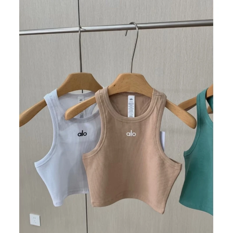 alo（背心）春夏工字防震聚拢一体运动文胸内衣健身纯色螺纹背心