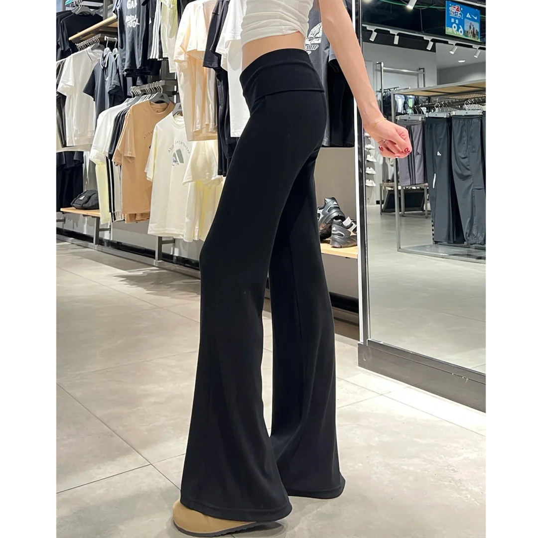 lulu微喇裤女夏季薄款小个子美式辣妹垂感显瘦运动瑜伽喇叭卫裤