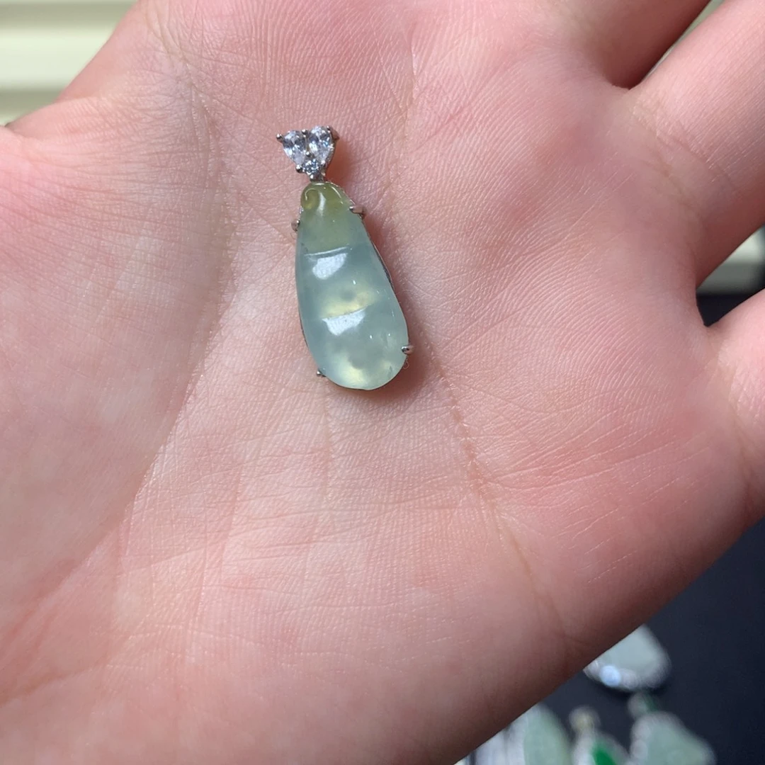 翡翠银S925镶嵌挂件