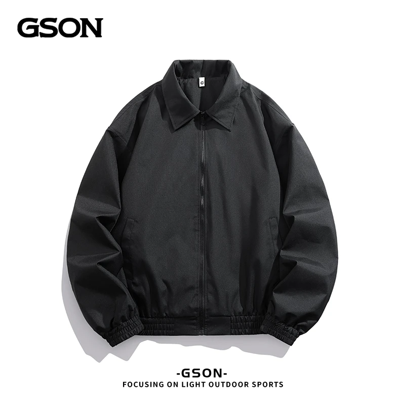 GSON复古翻领工装夹克男女款宽松春秋季防风户外休闲外套