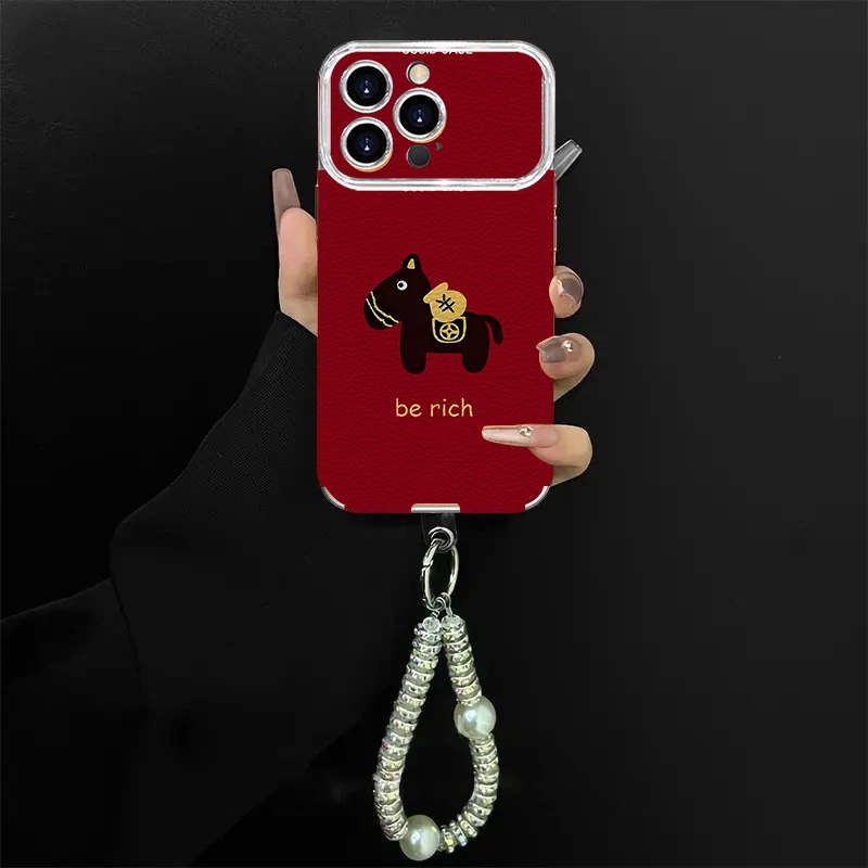 有钱黑马适用【苹果/oppo/华为/vivo/小米】电镀大视窗手机壳女