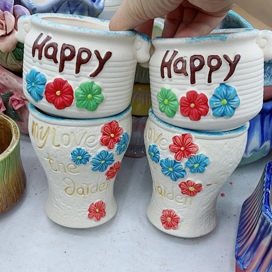 多肉绿植陶瓷花盆9.9包邮，有空