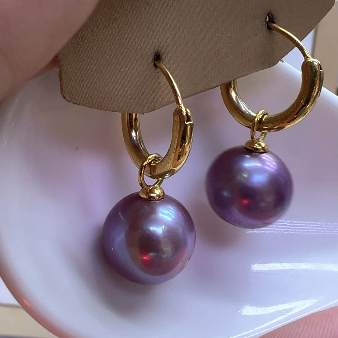 银S925镶嵌淡水珍珠耳饰