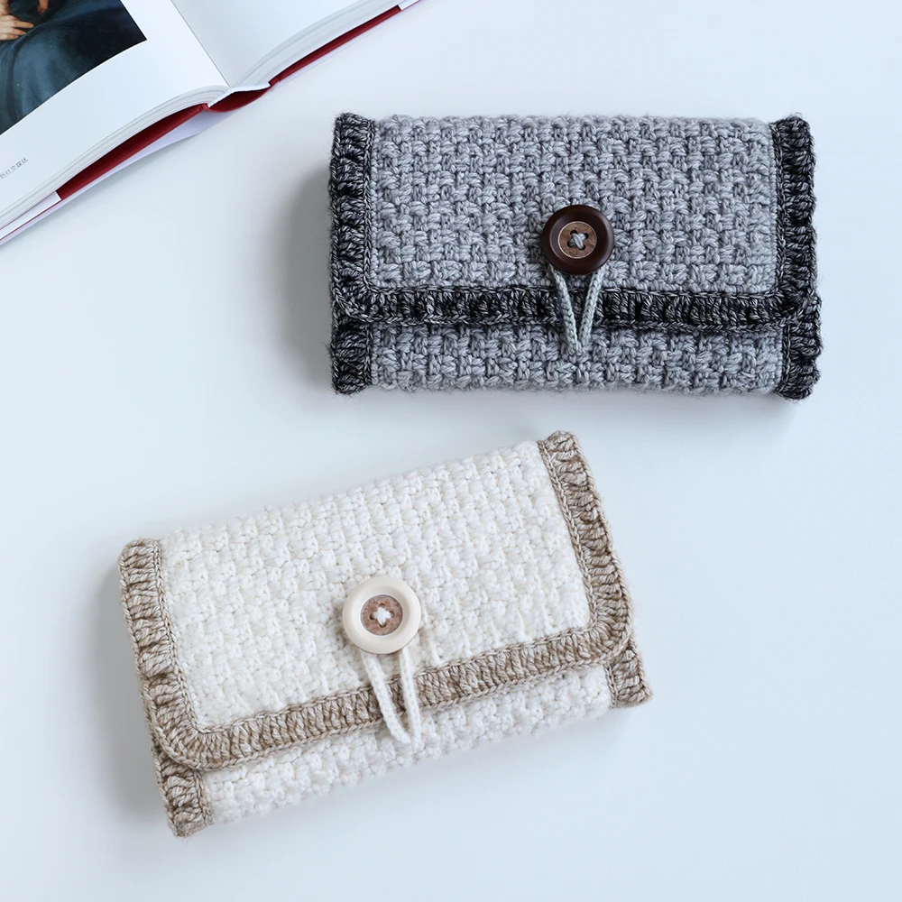 【非成品】喷毛纱纱线材钩针包【33*20CM容量10根钩针，一把剪刀】