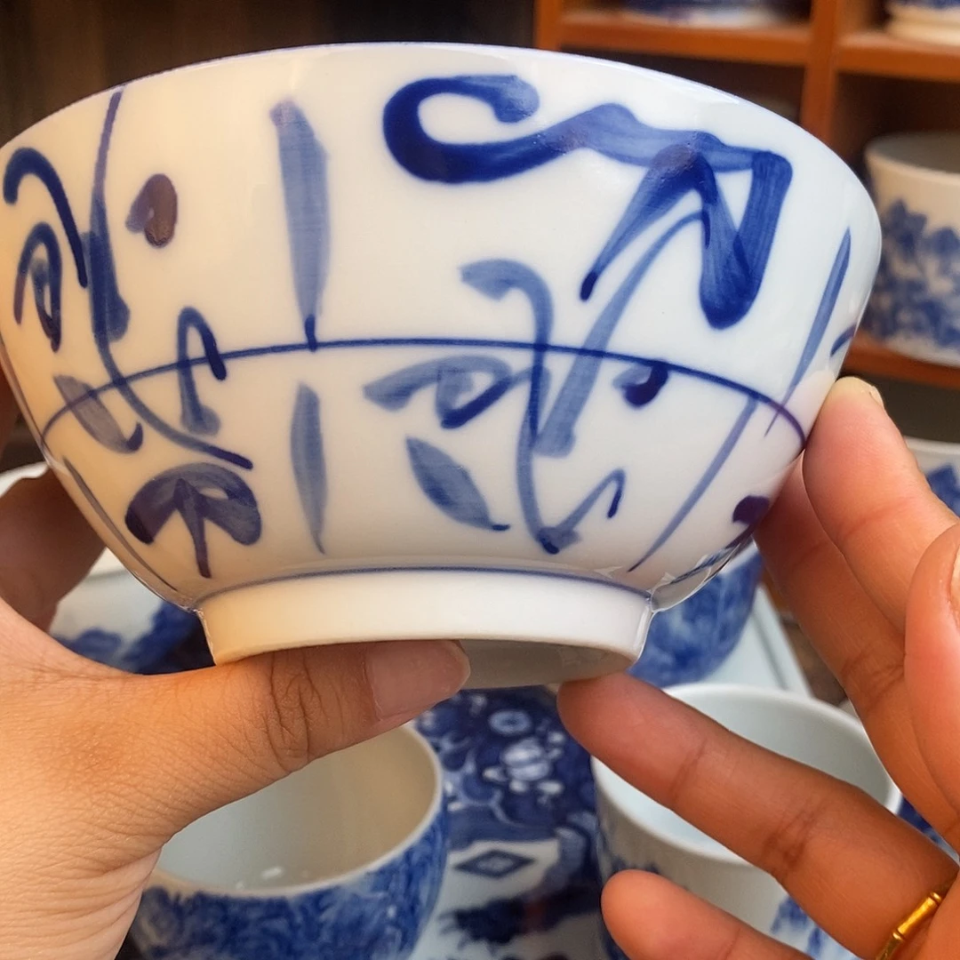 杯柴窑刀子碗 润锋窑 宋画山水