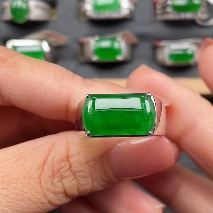 翡翠银S925镶嵌戒指编号3891没有运费险