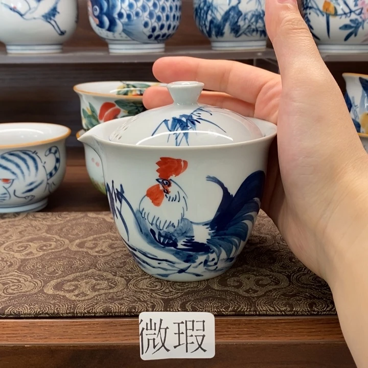 釉下老陶泥手工绘制