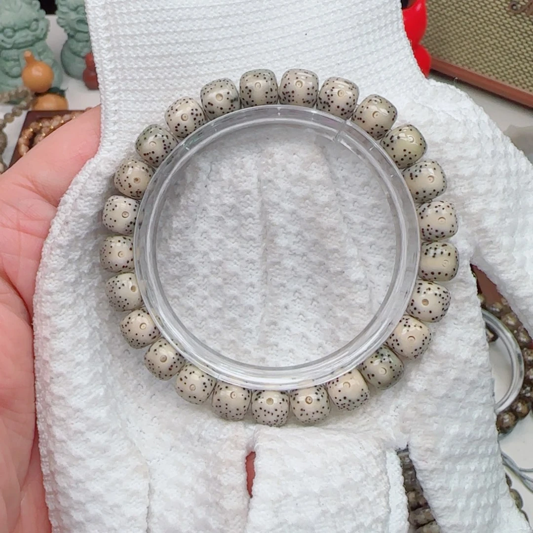 星月菩提手串骨瓷白大眼睛9*8