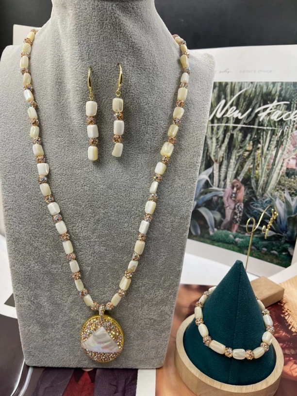 铜合金项链 铜合金项链 三件套sadaf 百塔时尚手工