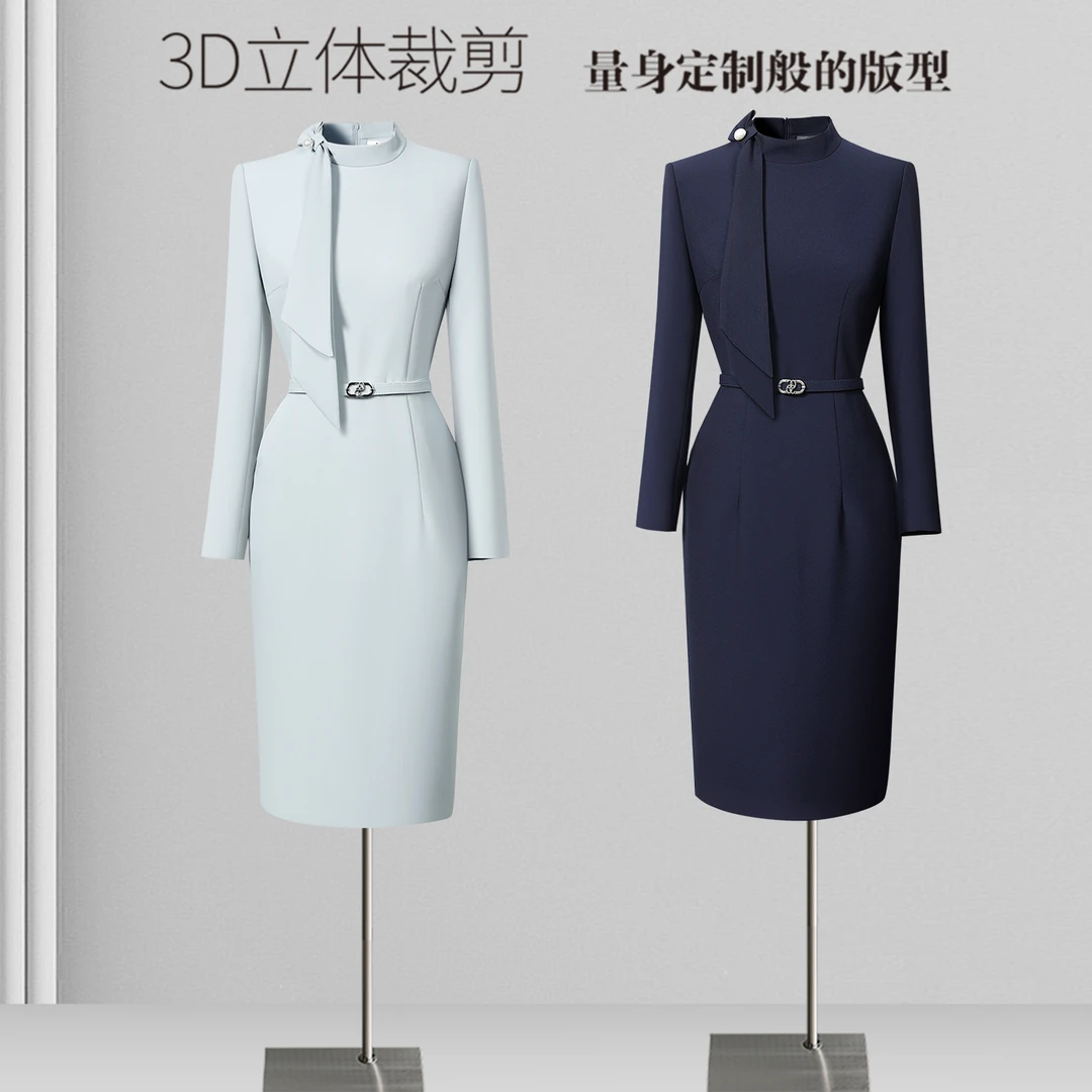 秋季职业装连衣裙女气质女神范客服礼仪前台接待工装售楼部C2508