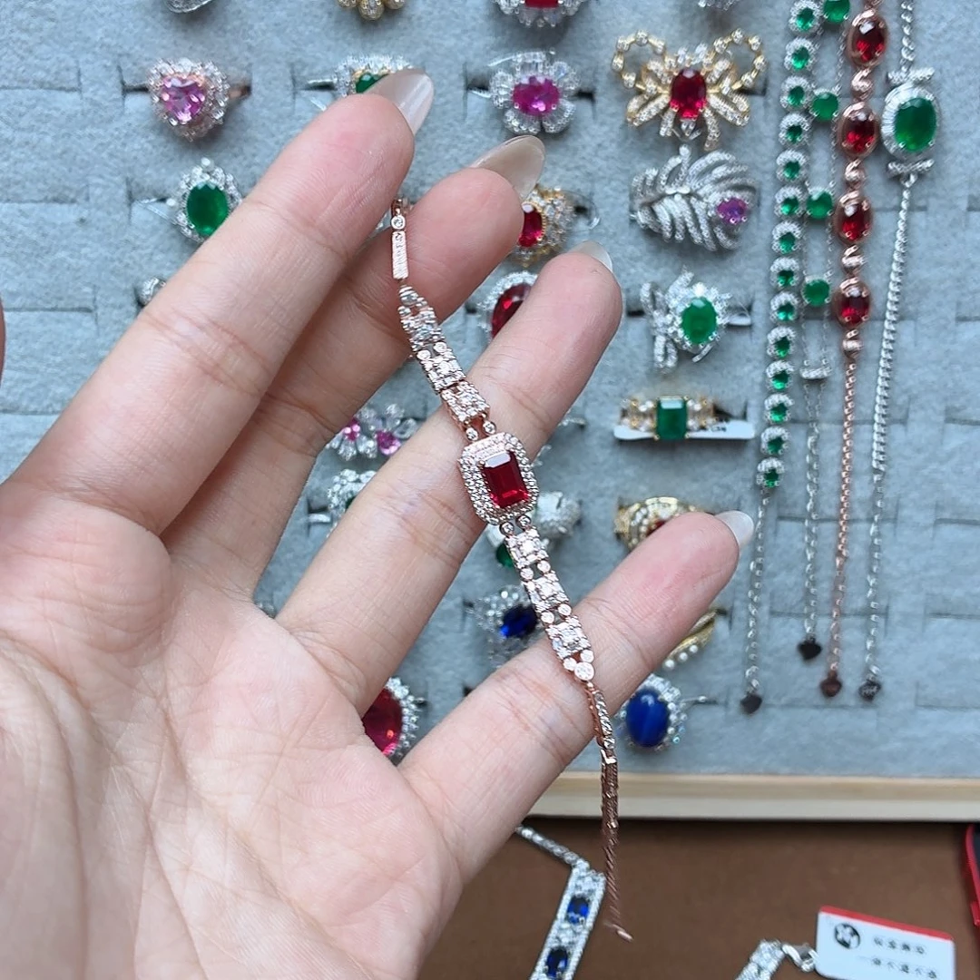925银皮质鸽血红培育宝石