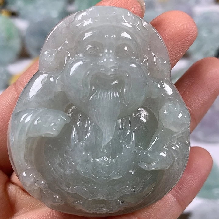 颈饰未镶嵌翡翠立体财神爷福利卡厚11+