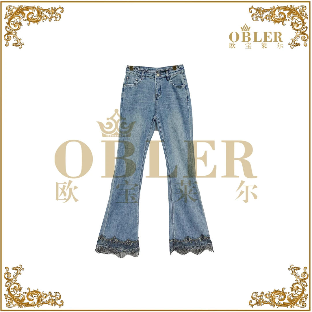 【高高甄选】欧宝莱尔秋冬新款气质轻奢时尚女装896-8110-1牛仔裤