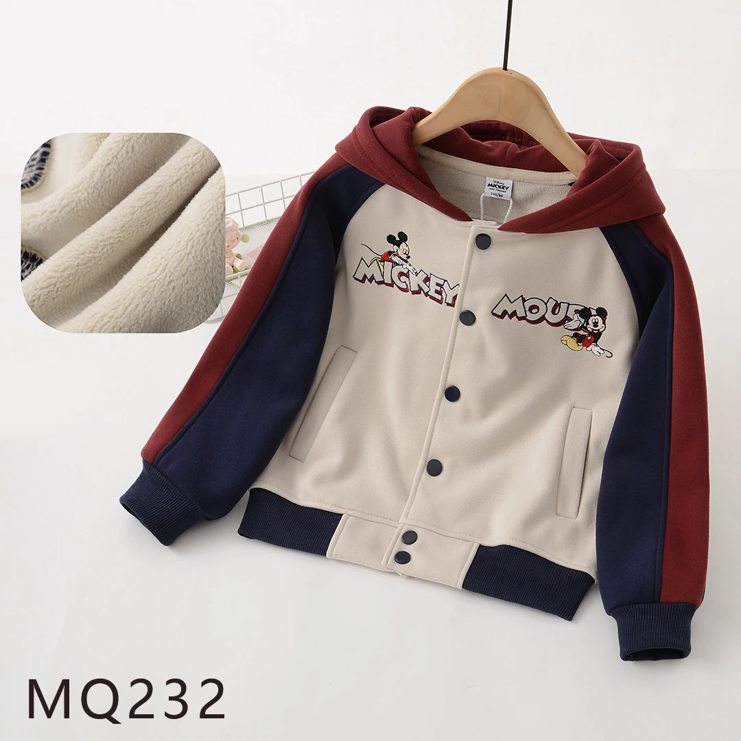 【加绒】MQ232重工刺绣卡通拼色拼接儿童棒球服