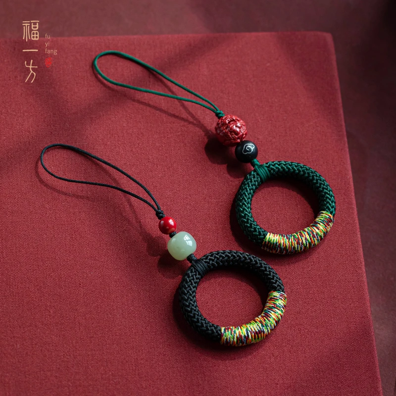 天然辰砂貔貅朱砂手机链本命年平安u盘防丢手腕手机挂件绳子