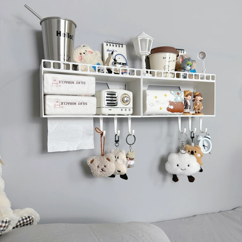 上铺下铺学生宿舍神器壁挂架床头卧室房间免打孔墙上收纳架置物架