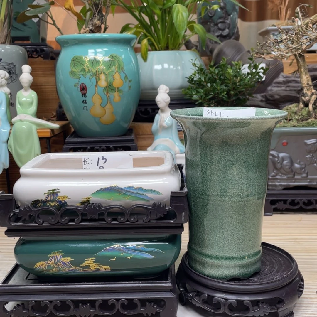 紫砂花盆陶瓷艺术花盆陶瓷