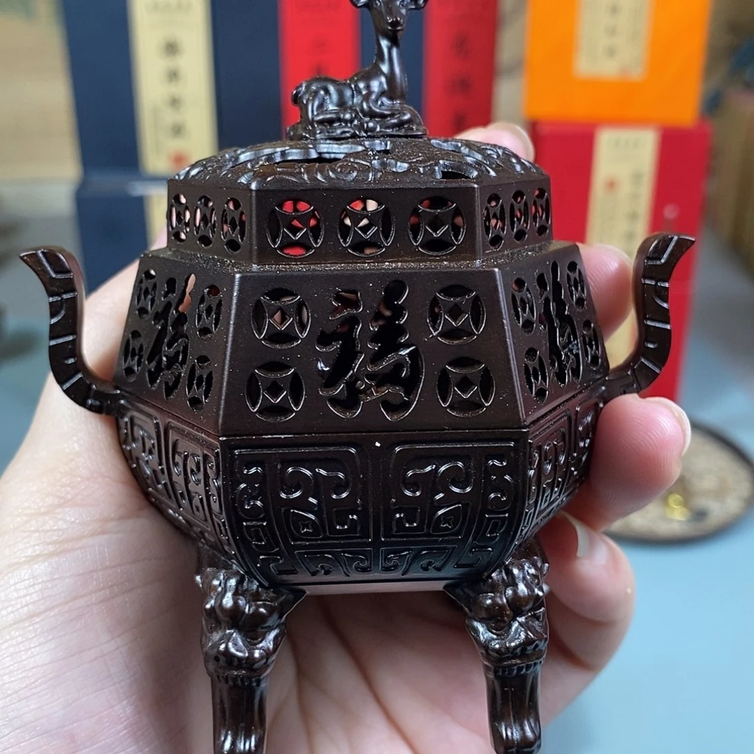 合金一鹿有钱香炉 1 个