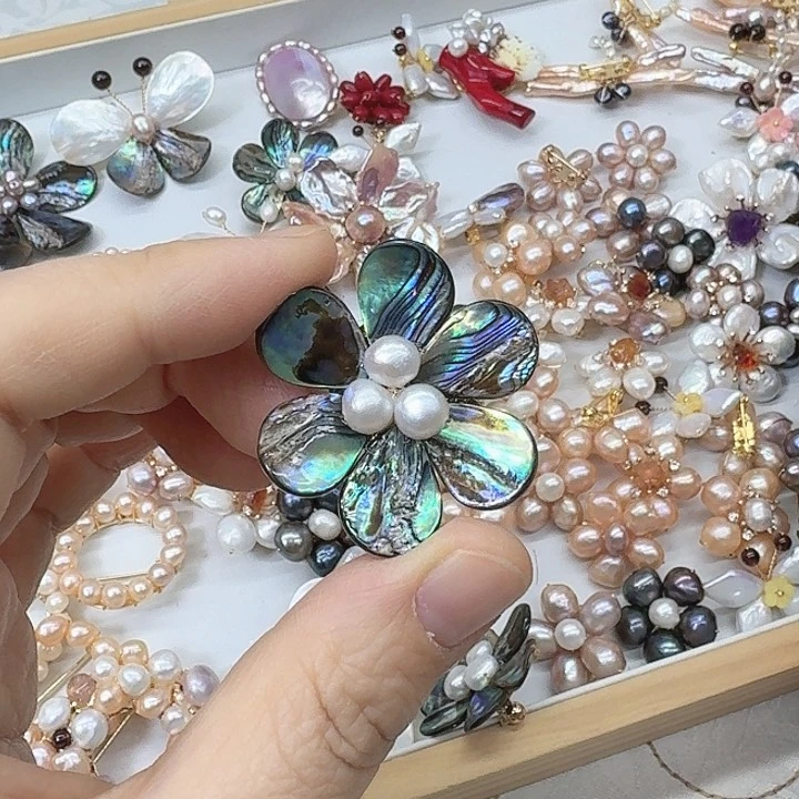 淡水珍珠发饰未镶嵌