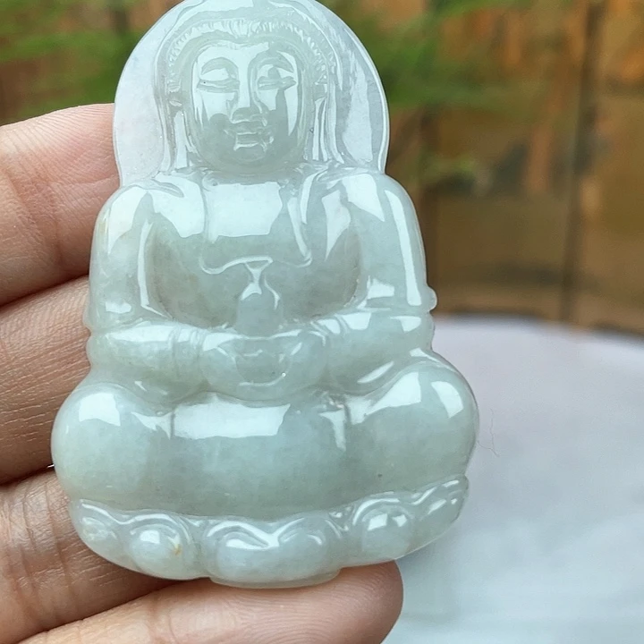 翡翠未镶嵌颈饰天然翡翠A货正装观音