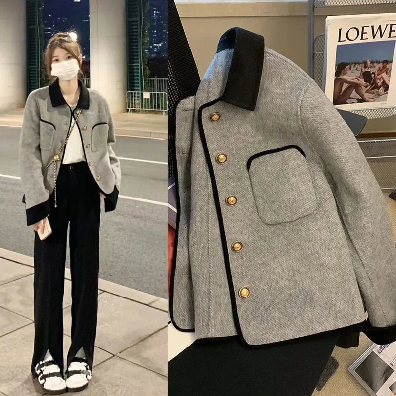 小香风外套女2025春夏新款高级感带领气质小个子短款百搭棒球服潮