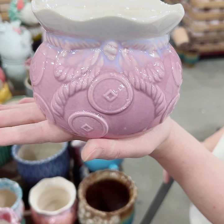 有孔.凑满10元发货多肉陶瓷花盆！