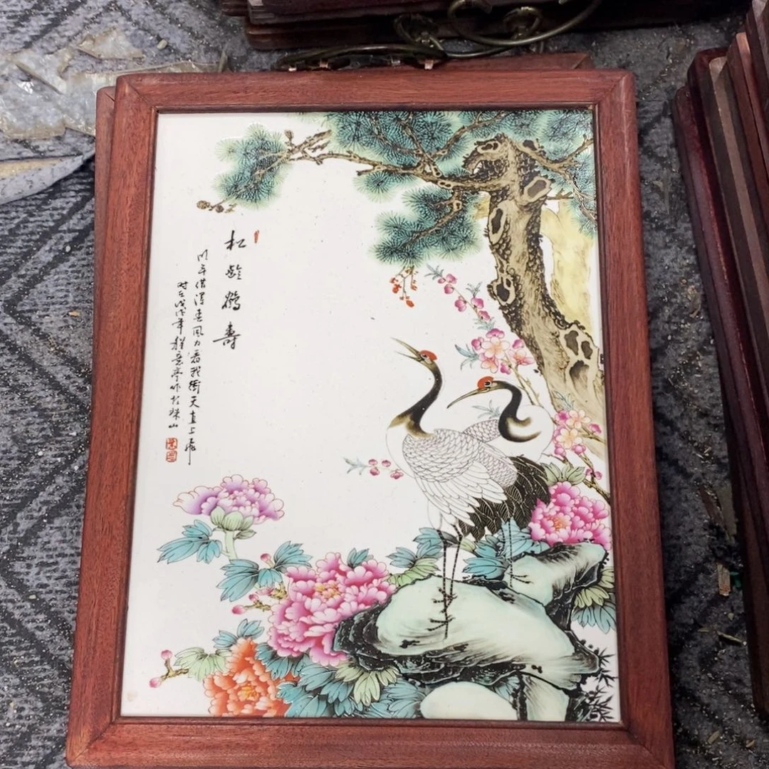 瓷片37*28 景德镇瓷板画柴窑烧制