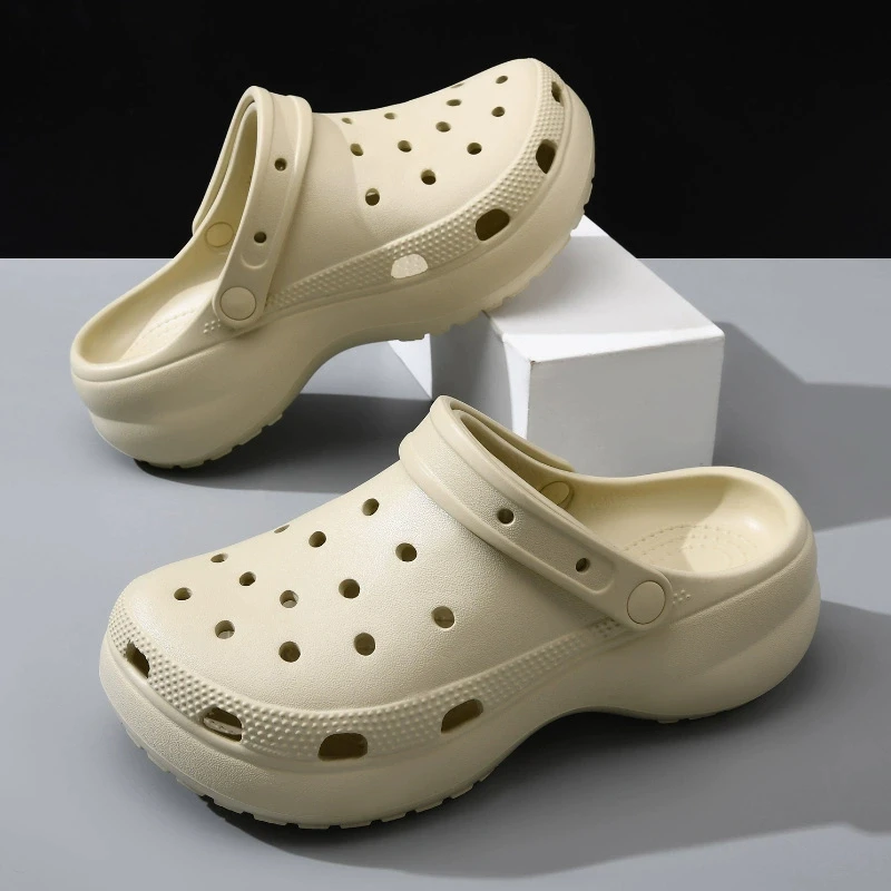 洞洞鞋男夏季新款外穿踩屎感包头半拖鞋男青少年运动厚底沙滩凉鞋