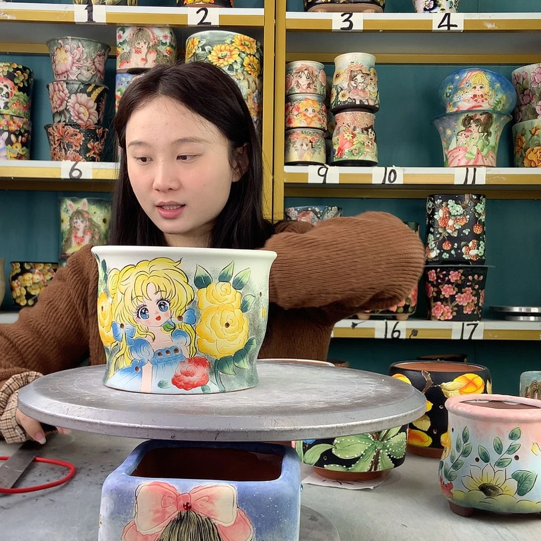 陶景德镇手工花盆465