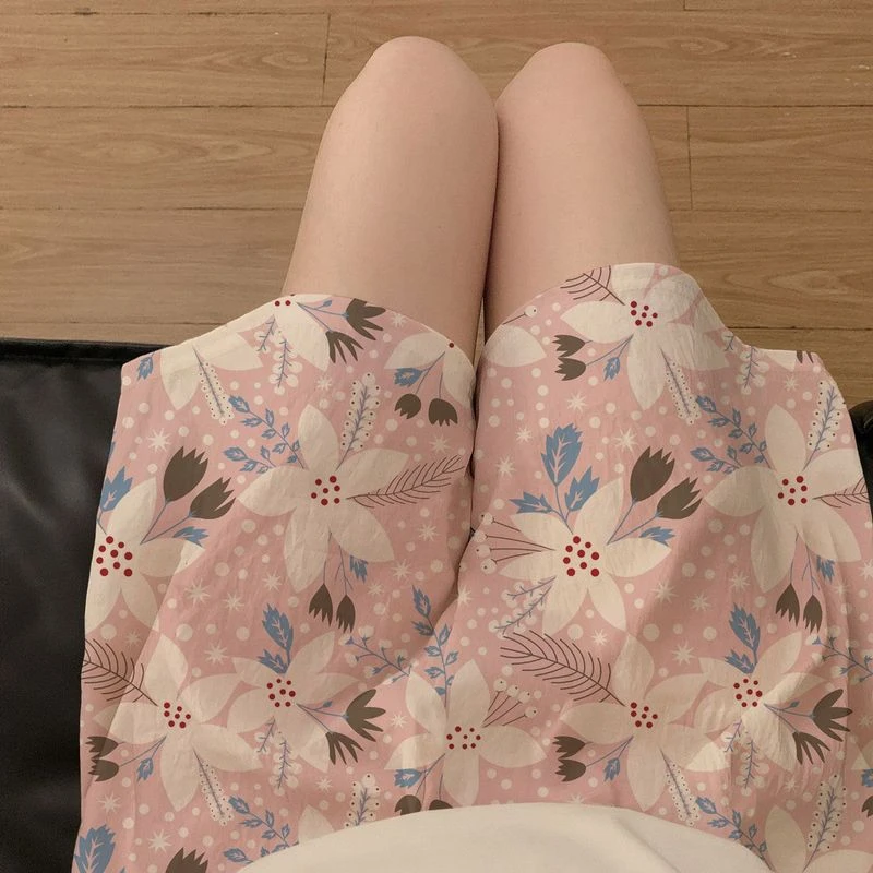 夏季2025卡通睡裤ins宽松短裤短款可爱薄款休闲遛弯家居外出显瘦