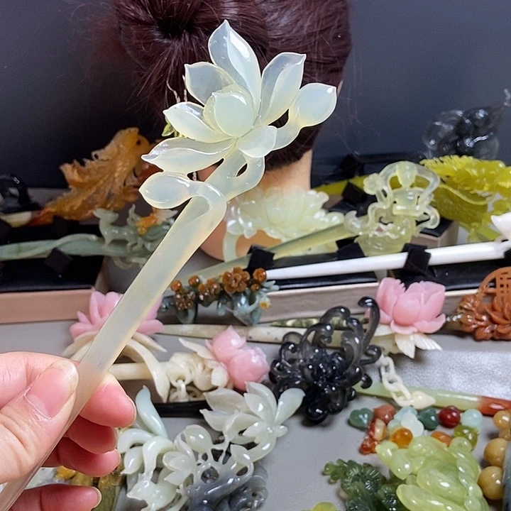 岫玉未镶嵌发簪发簪