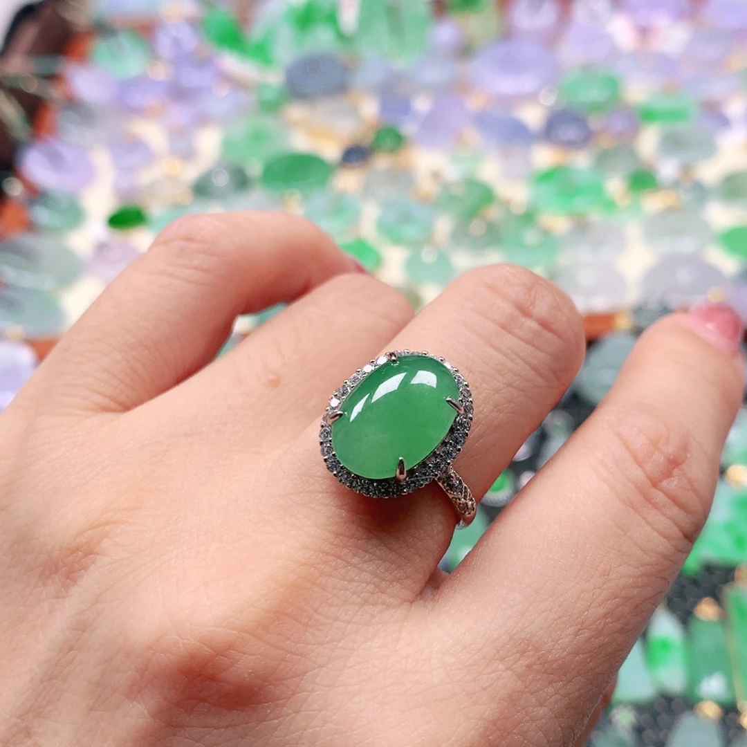 吊坠(不含链)银S925镶嵌翡翠