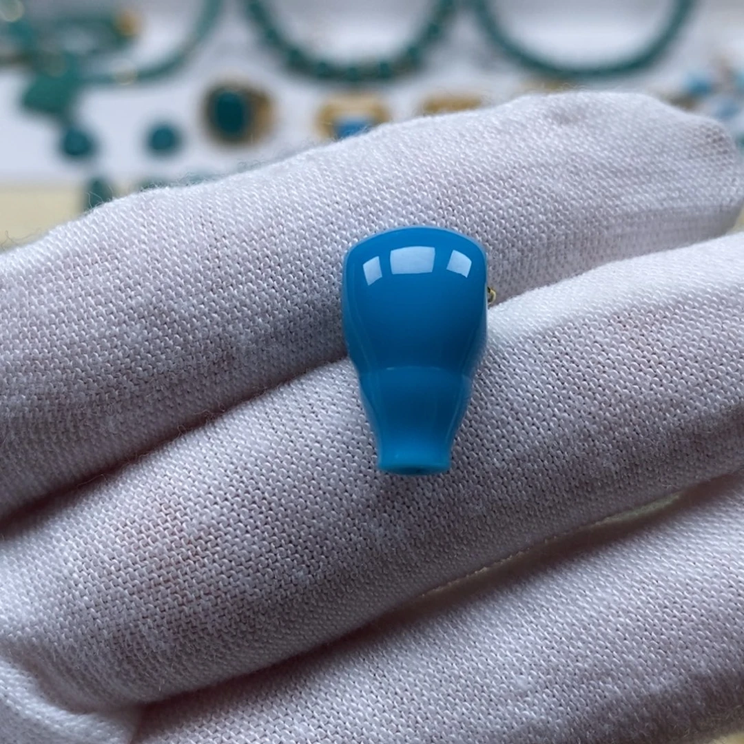 绿松石未镶嵌珠宝奇石三通9.5mm