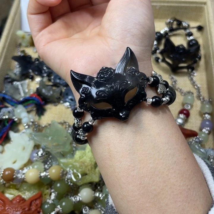 蛇纹石玉合金颈饰