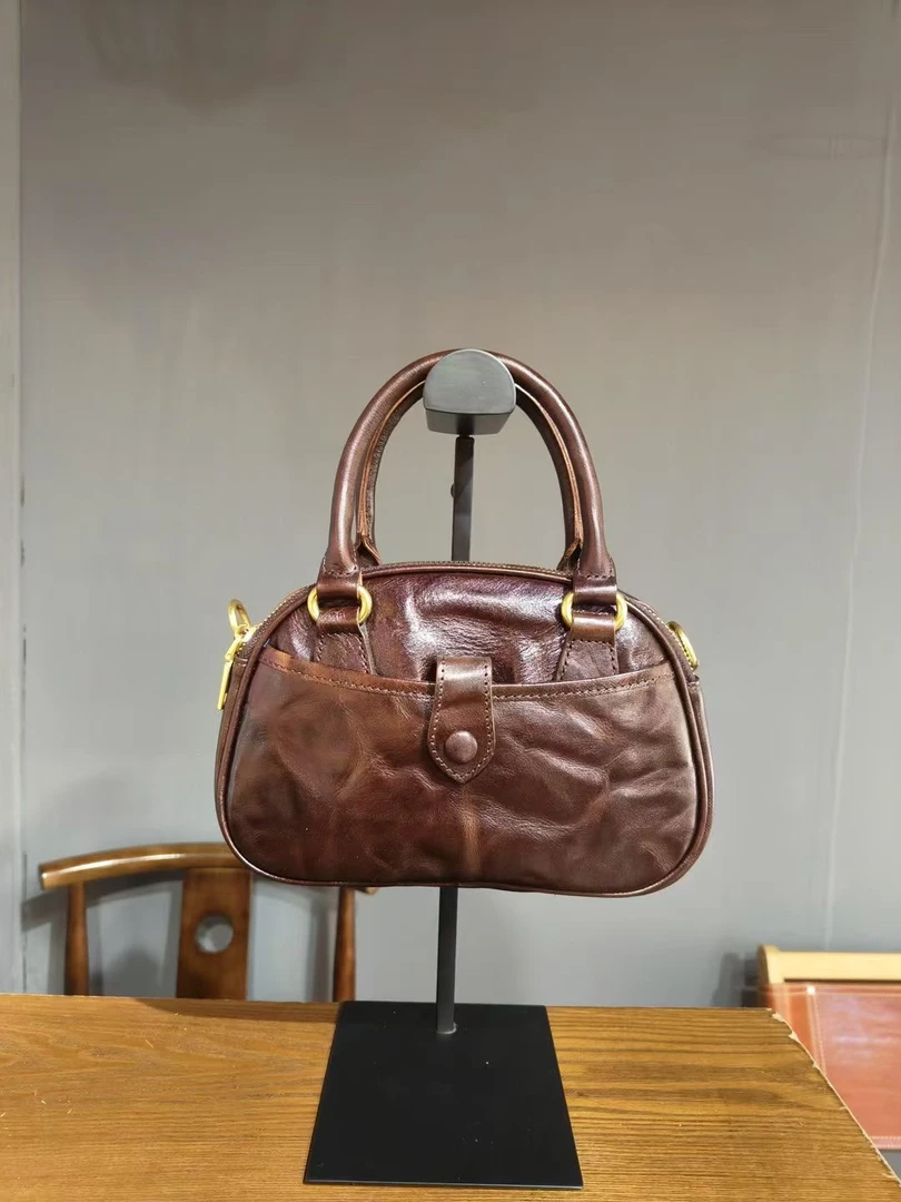 头层植鞣皮树膏皮高级感斜挎单肩手提包女包斜挎包